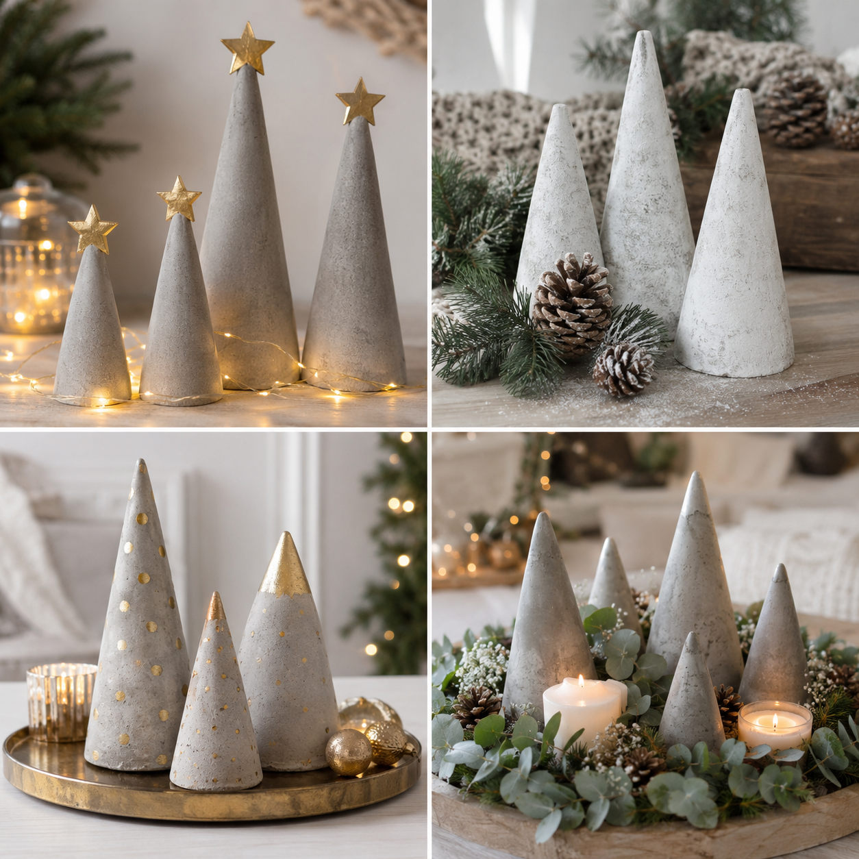 Creative Christmas Decoration Ideas with Cement Cones Creative Christmas Decoration Ideas with Cement Cones creative christmas decoration ideas with cement cones 7