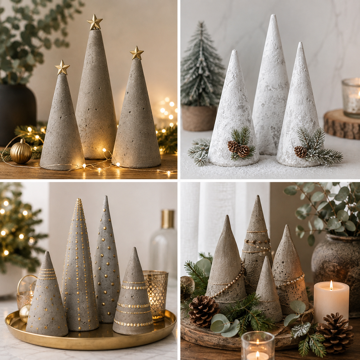 Creative Christmas Decoration Ideas with Cement Cones Creative Christmas Decoration Ideas with Cement Cones creative christmas decoration ideas with cement cones 8