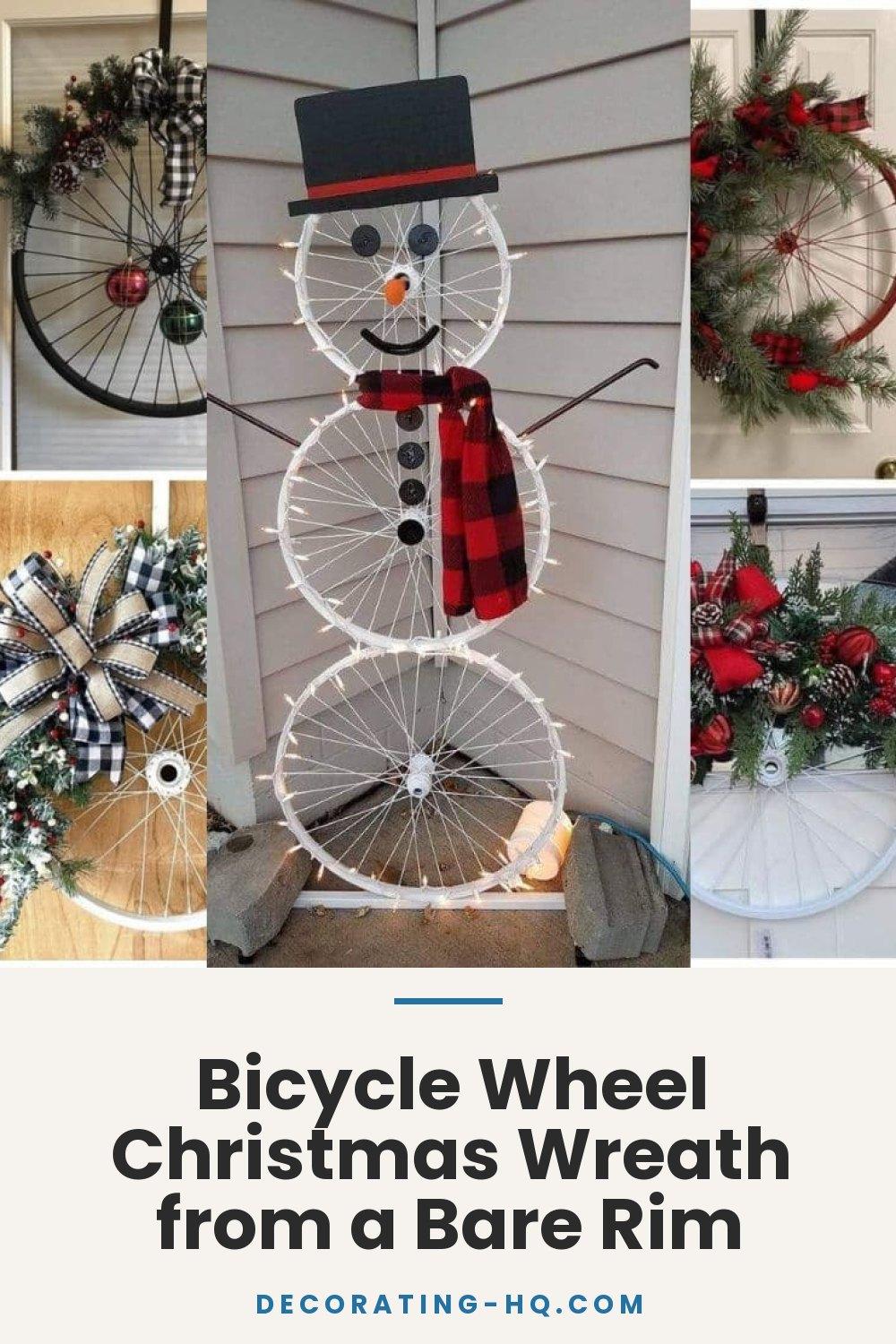Bicycle Wheel Christmas Wreath from a Bare Rim