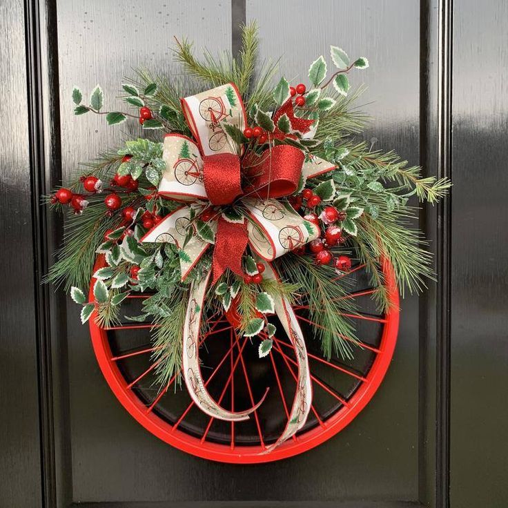 creative christmas decoration with bicycle wheels ideas 8