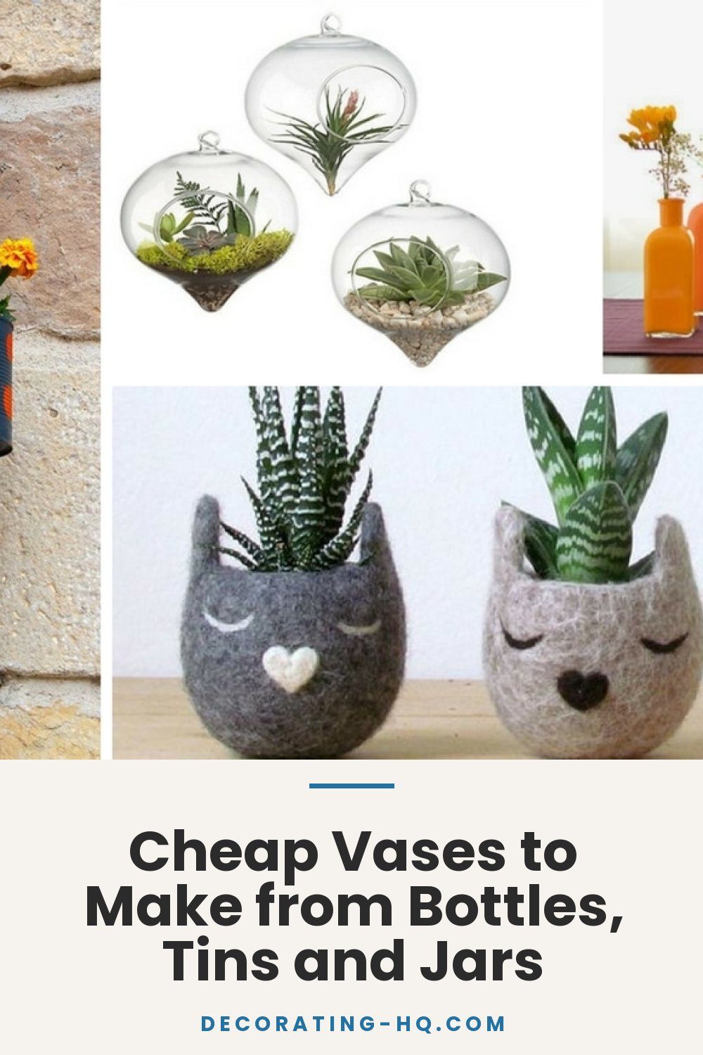 Cheap Vases to Make from Bottles, Tins and Jars