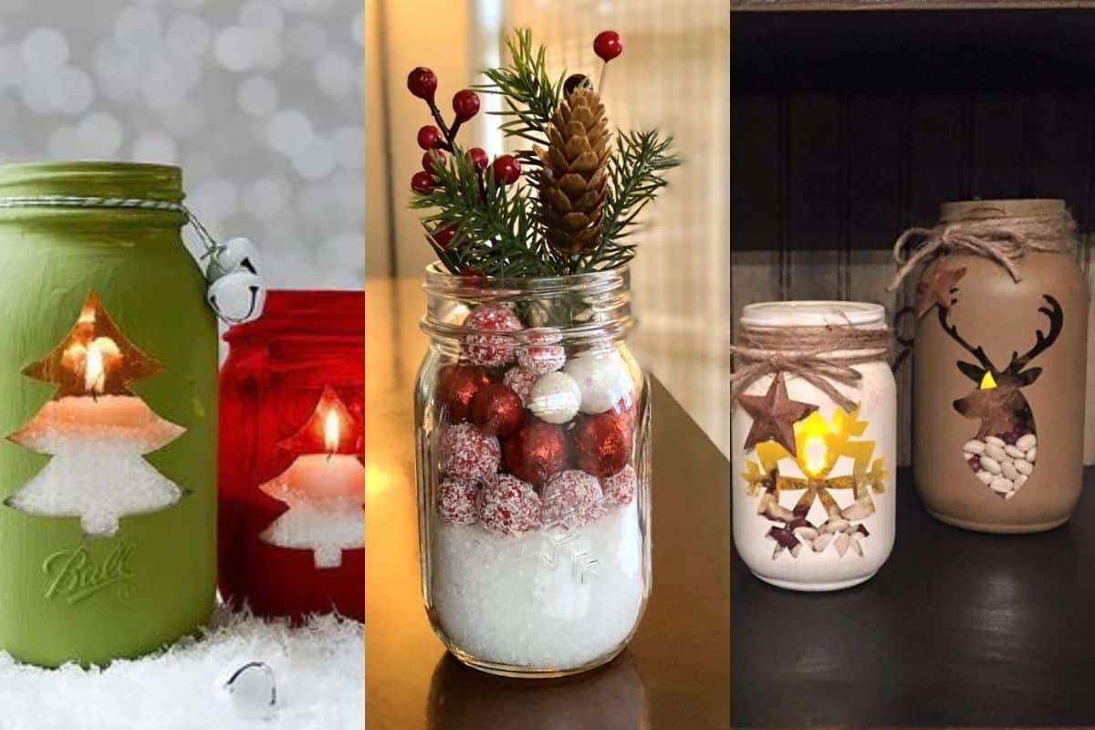 creative ideas for decorating glass jars for christmas 10