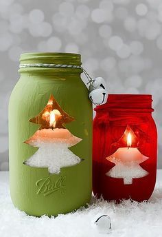 creative ideas for decorating glass jars for christmas 7