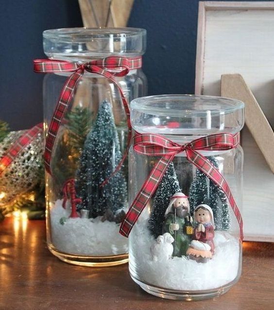 creative ideas for decorating glass jars for christmas 8