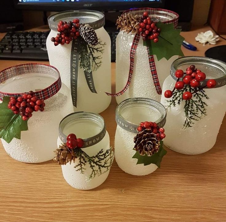 creative ideas for decorating glass jars for christmas 9