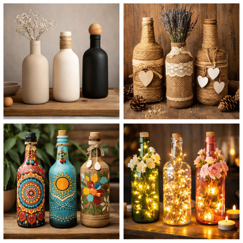 creative ideas for decorating your home with decorated bottles