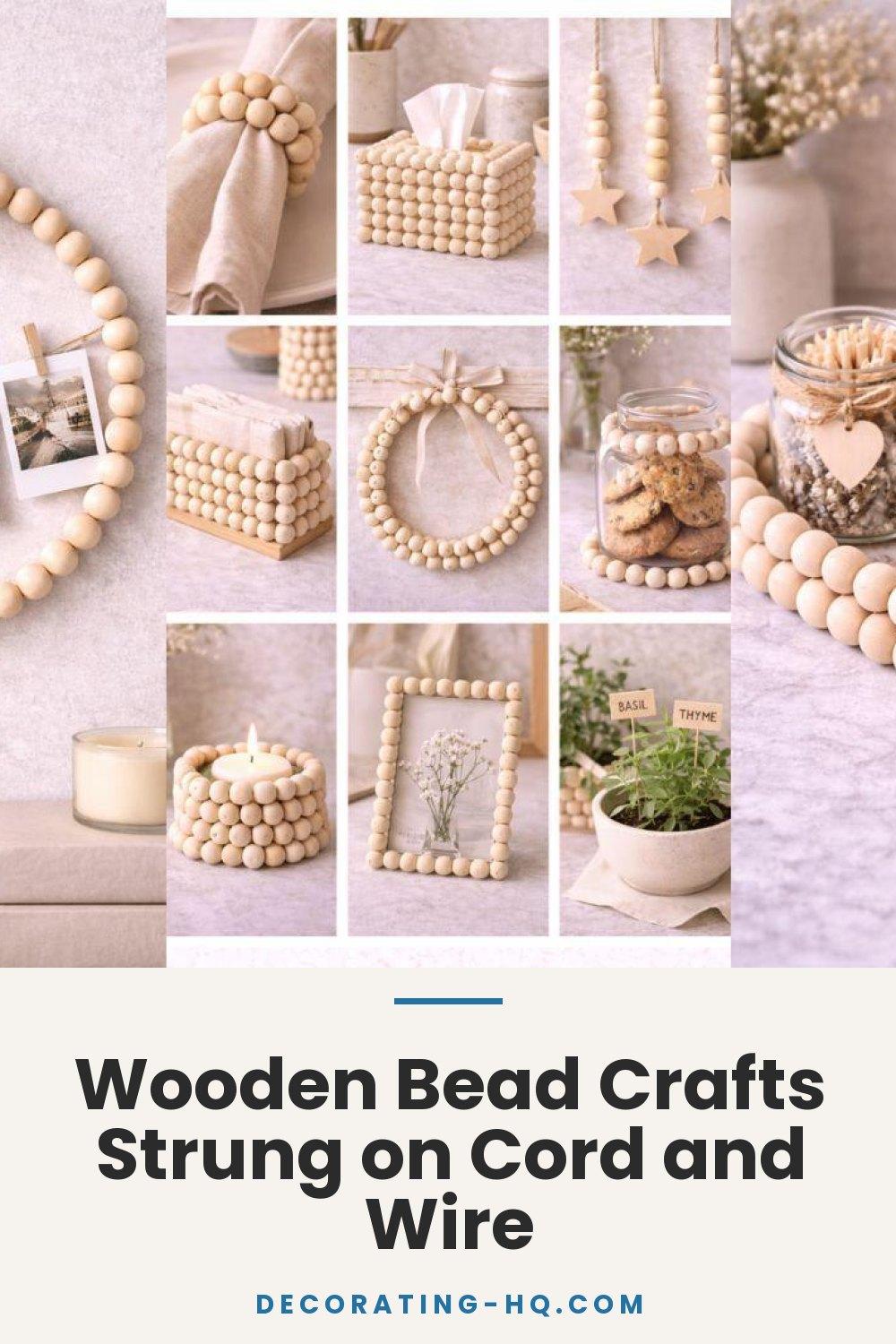 Wooden Bead Crafts Strung on Cord and Wire