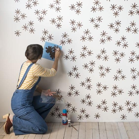 creative ideas for painting a wall with a stencil 10