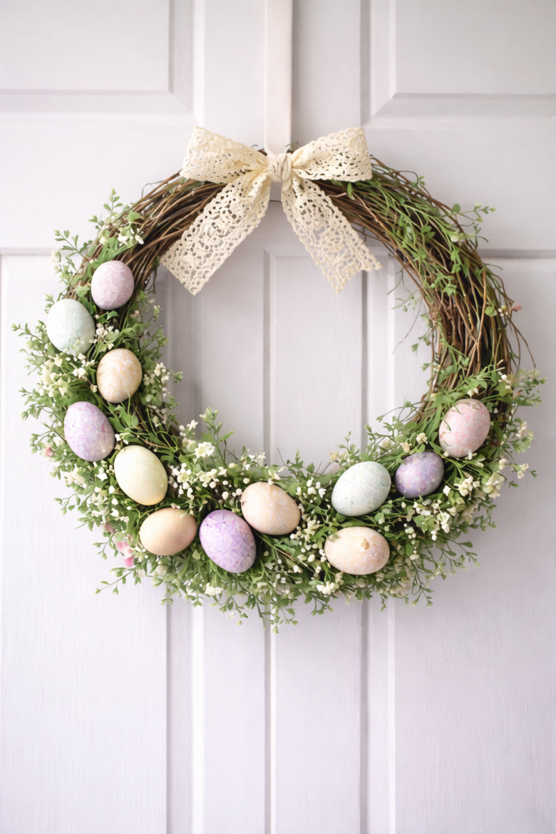DIY Cute and Colorful Easter Egg WreathY cute and colorful easter egg wreath 7
