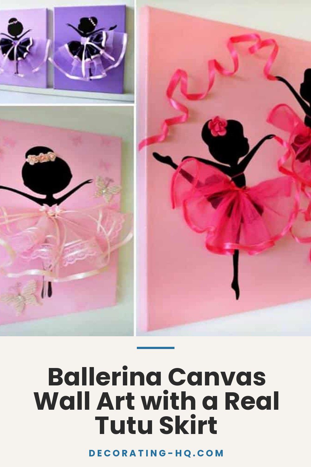 Ballerina Canvas Wall Art with a Real Tutu Skirt