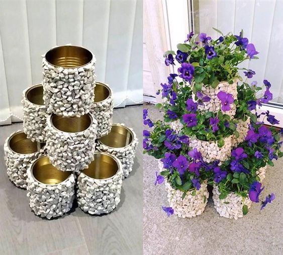 Decorate your cans creatively with stones