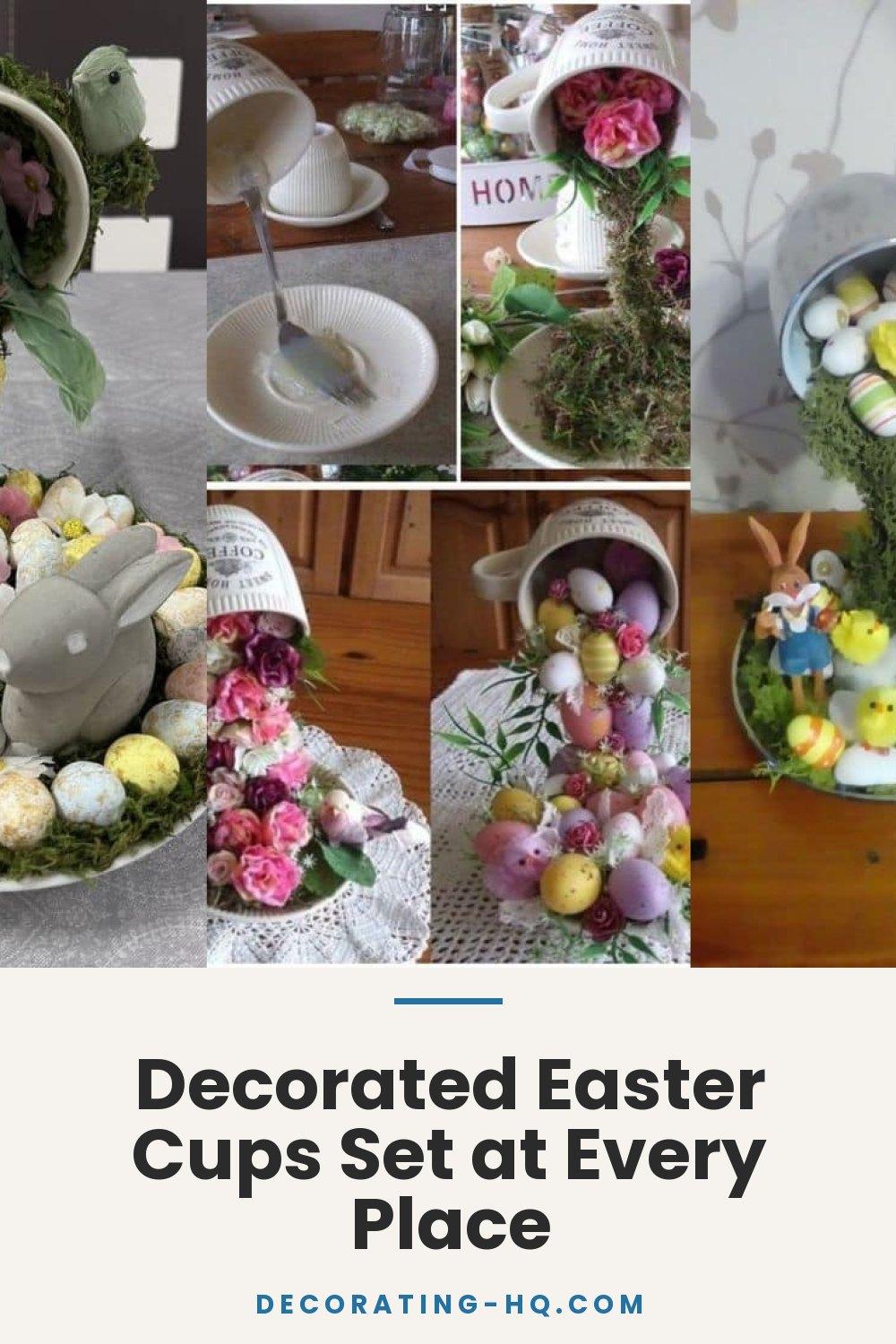 Decorated Easter Cups Set at Every Place