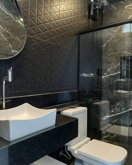 decorated modern bathroom ideas black 1