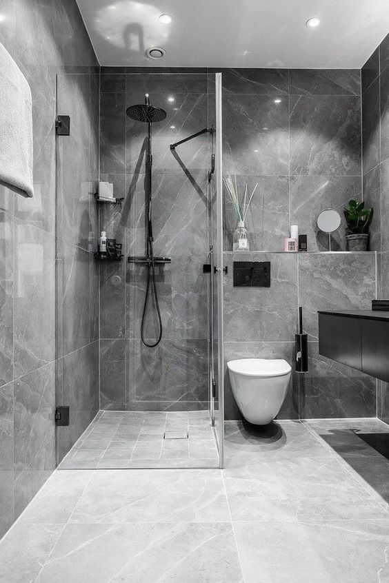 decorated modern bathroom ideas gray 1