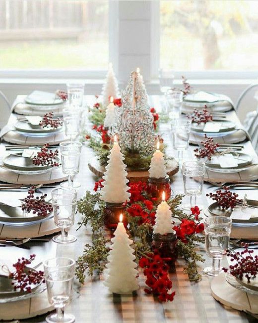 decorating a christmas table with candles 10