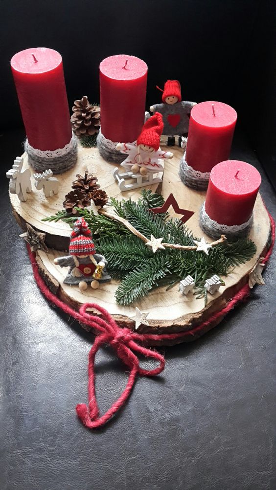 decorating a christmas table with candles 14