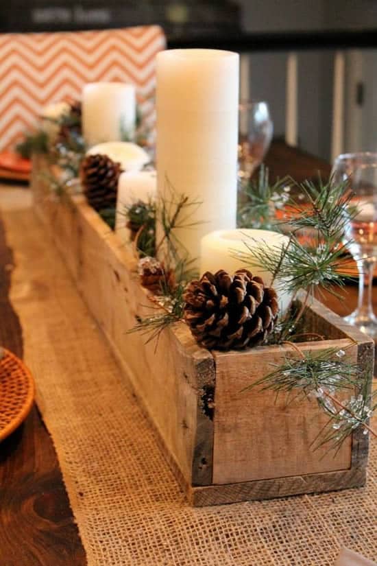 decorating a christmas table with candles 9