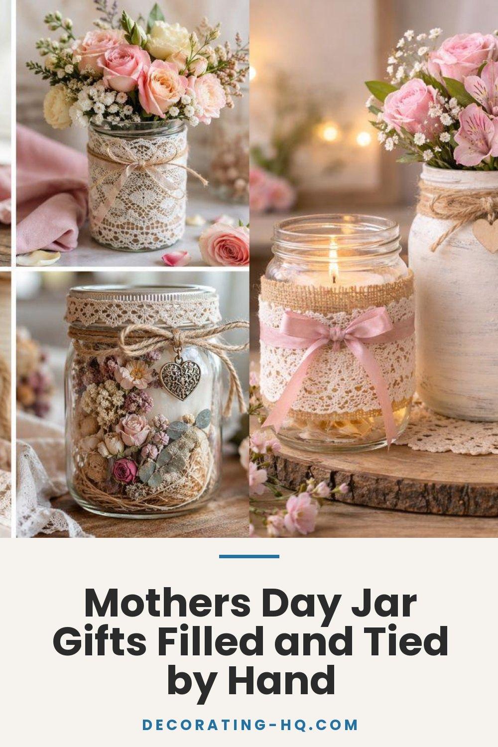 Mothers Day Jar Gifts Filled and Tied by Hand