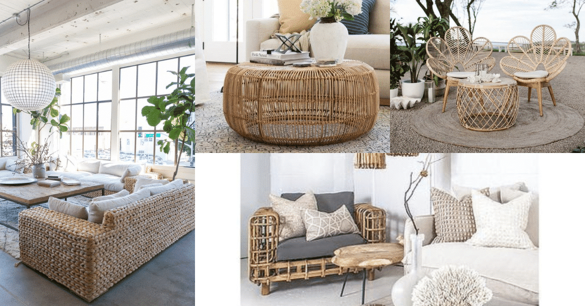 decoration with furniture made of straw