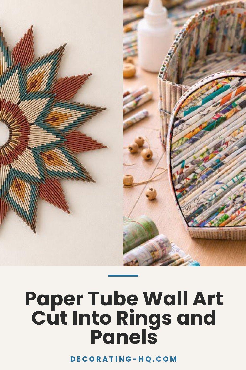 Paper Tube Wall Art Cut Into Rings and Panels