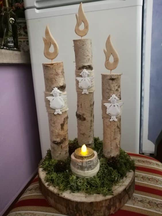 Discover the Magic of Decorative Candles Crafted from Wooden Logs!