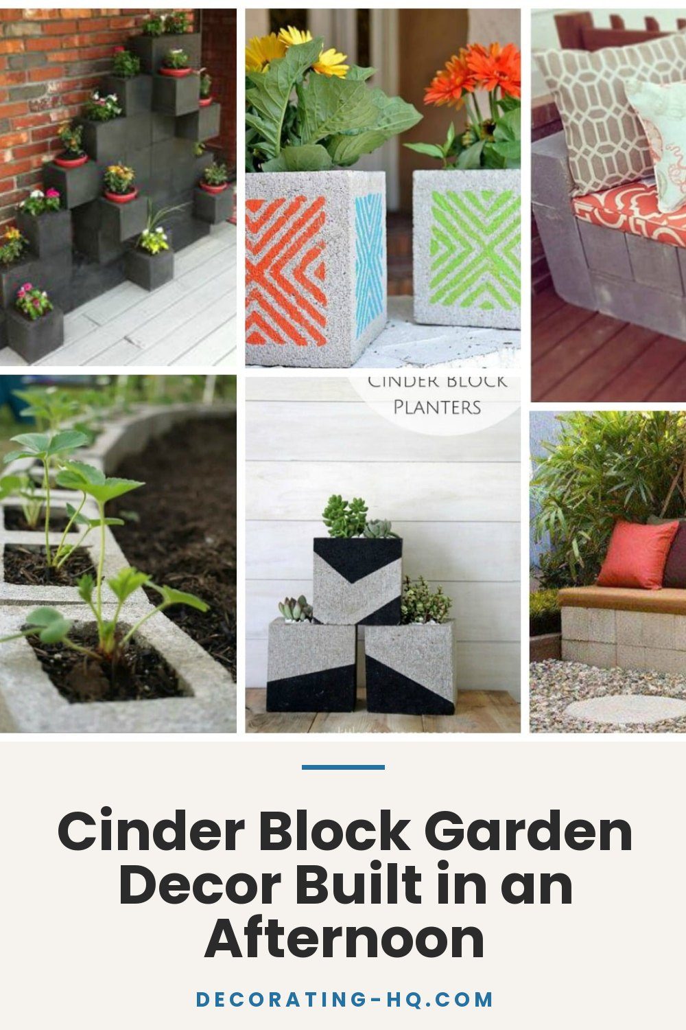 Cinder Block Garden Decor Built in an Afternoon