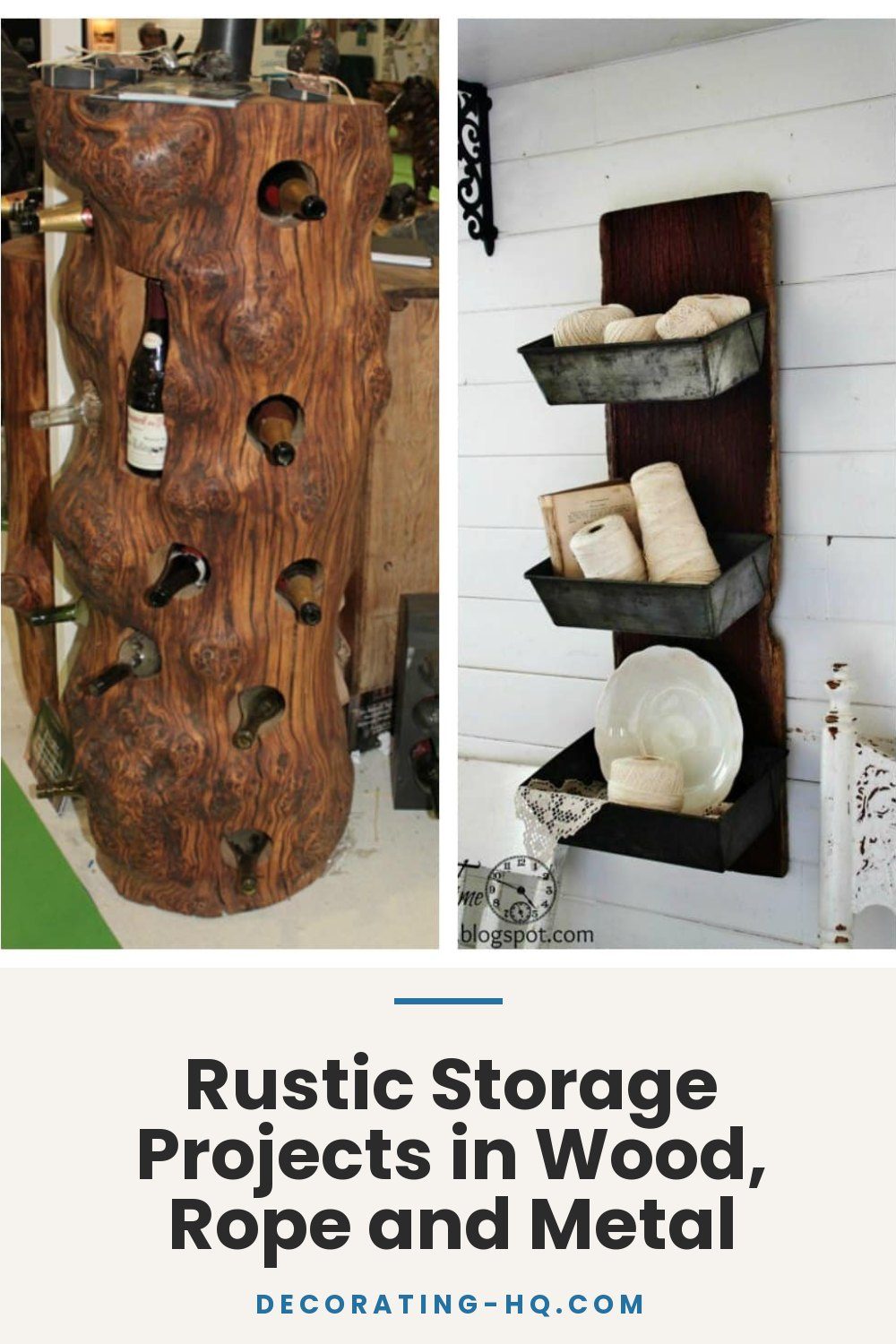 Rustic Storage Projects in Wood, Rope and Metal
