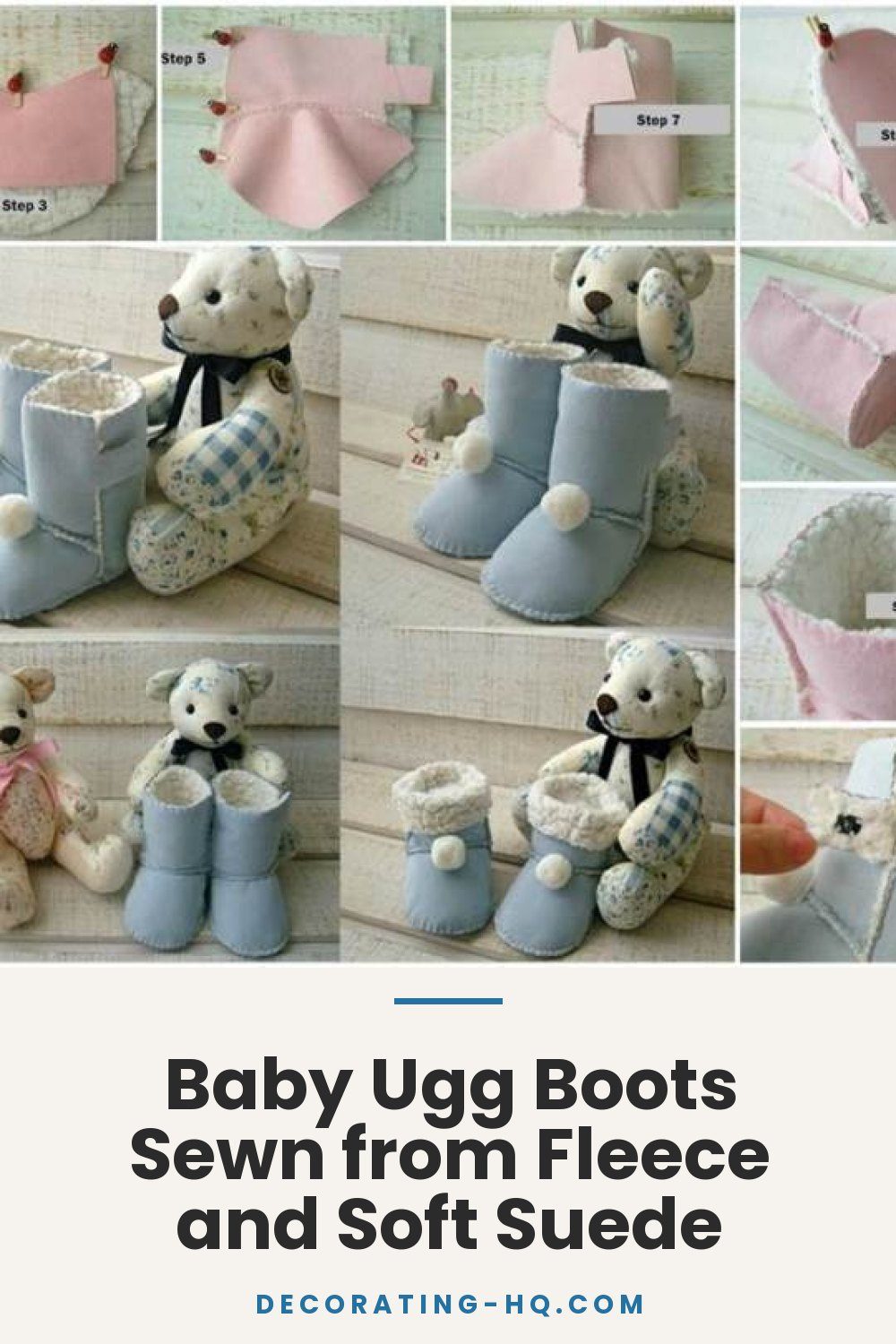 Baby Ugg Boots Sewn from Fleece and Soft Suede