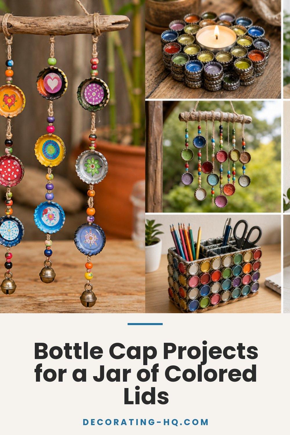Bottle Cap Projects for a Jar of Colored Lids