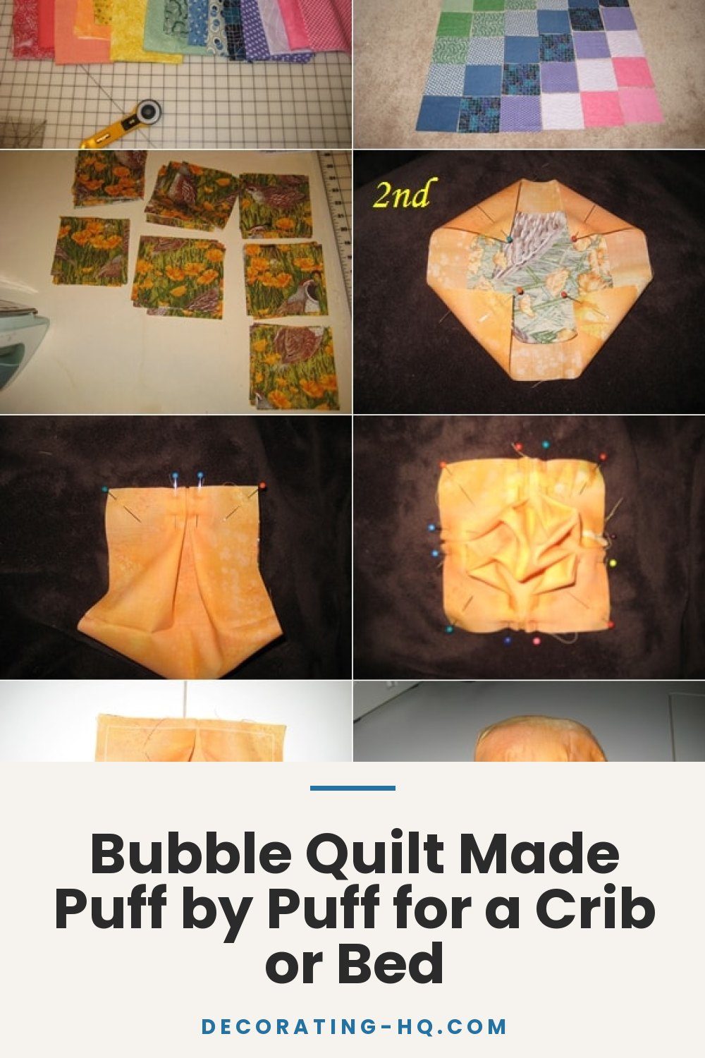 Bubble Quilt Made Puff by Puff for a Crib or Bed