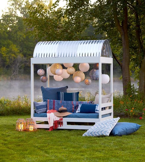 diy cabana lounge ideas for garden 5