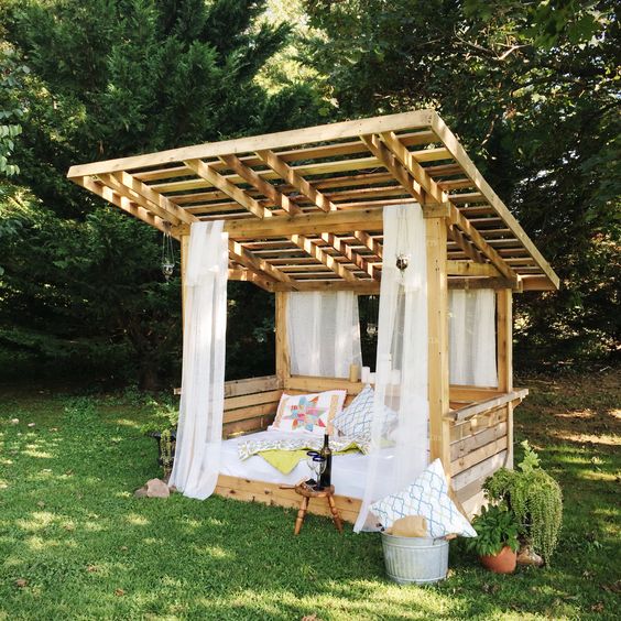 diy cabana lounge ideas for garden