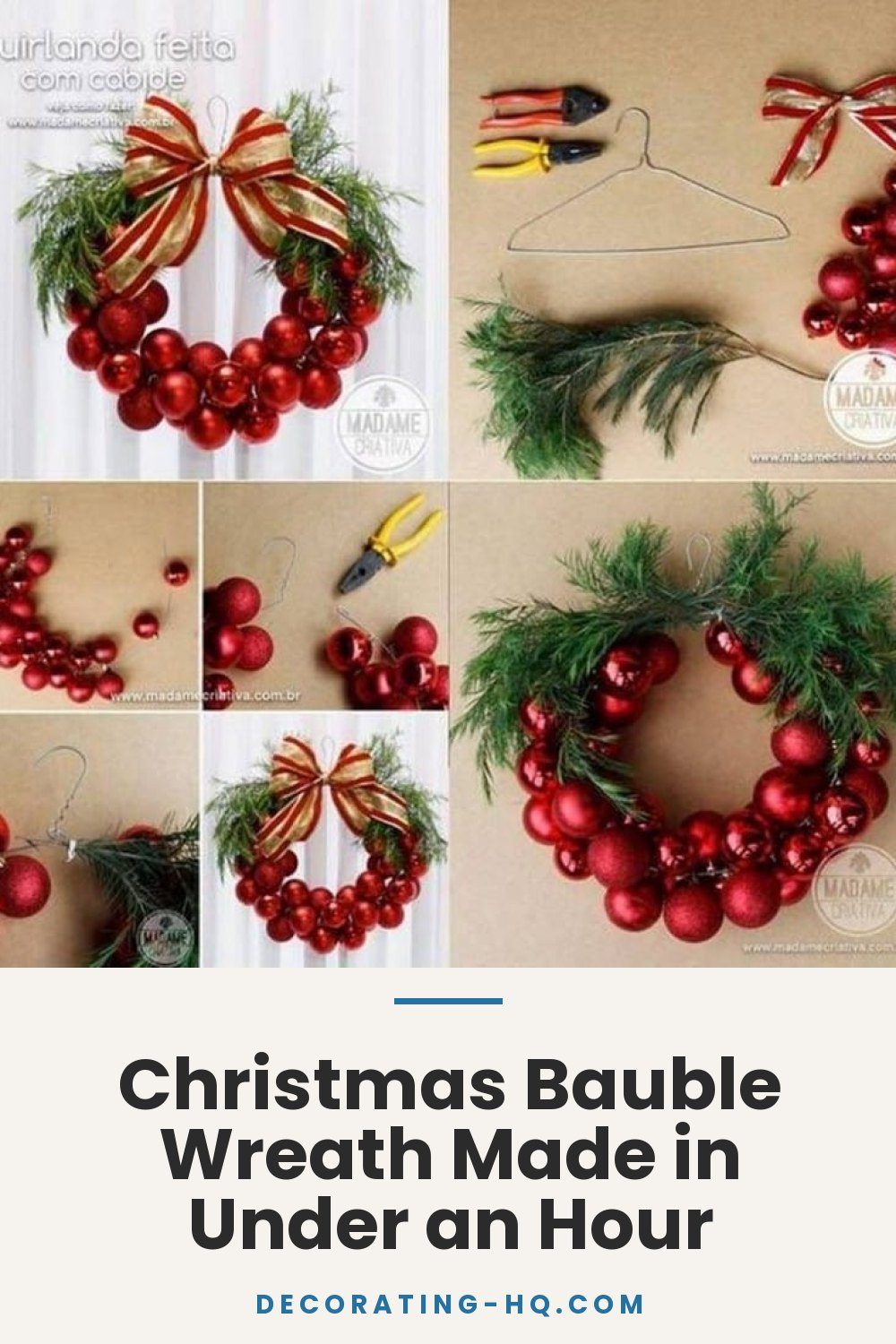 Christmas Bauble Wreath Made in Under an Hour