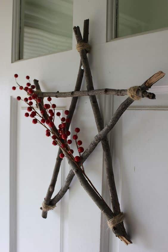 diy christmas decoration with dry branches 5