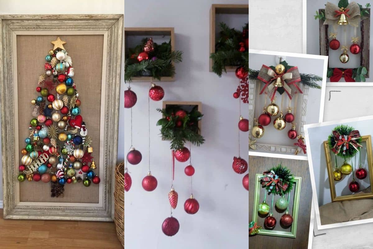 diy christmas projects with frames balls 10