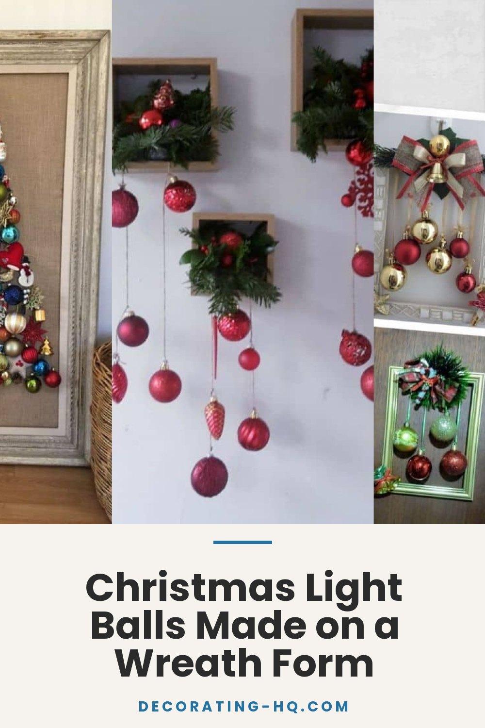 Christmas Light Balls Made on a Wreath Form