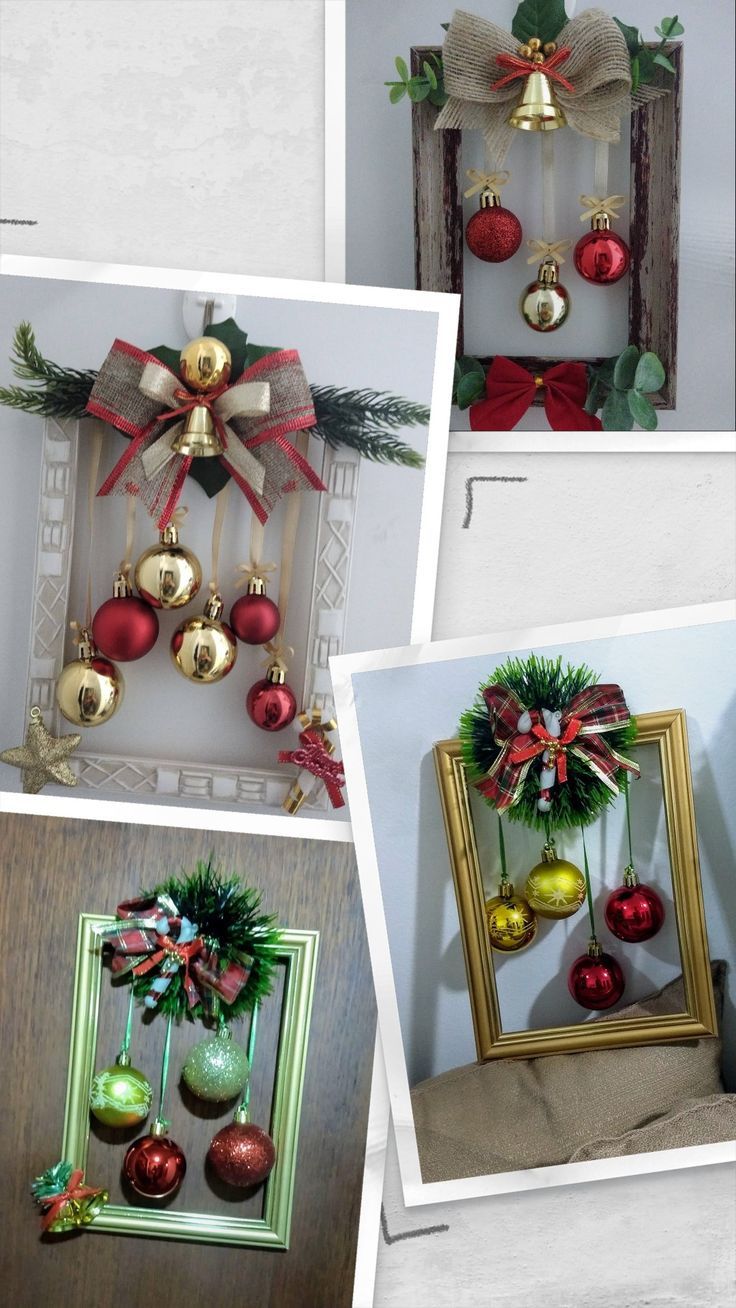 diy christmas projects with frames balls 6