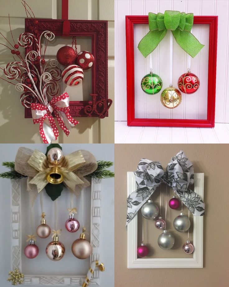 diy christmas projects with frames balls