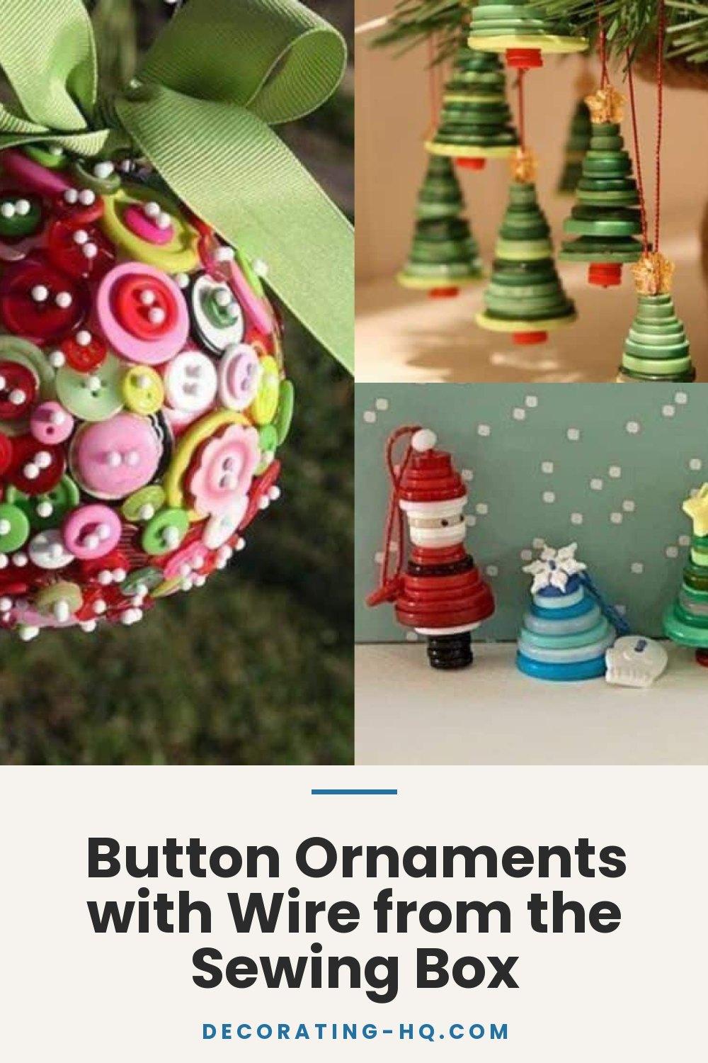 Button Ornaments with Wire from the Sewing Box