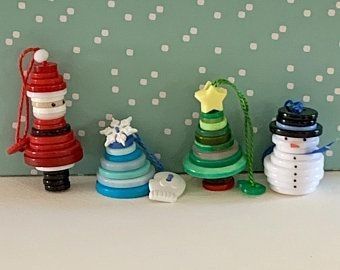 diy christmas tree ornaments made with buttons 5