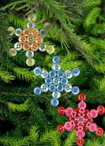 diy christmas tree ornaments made with buttons 7