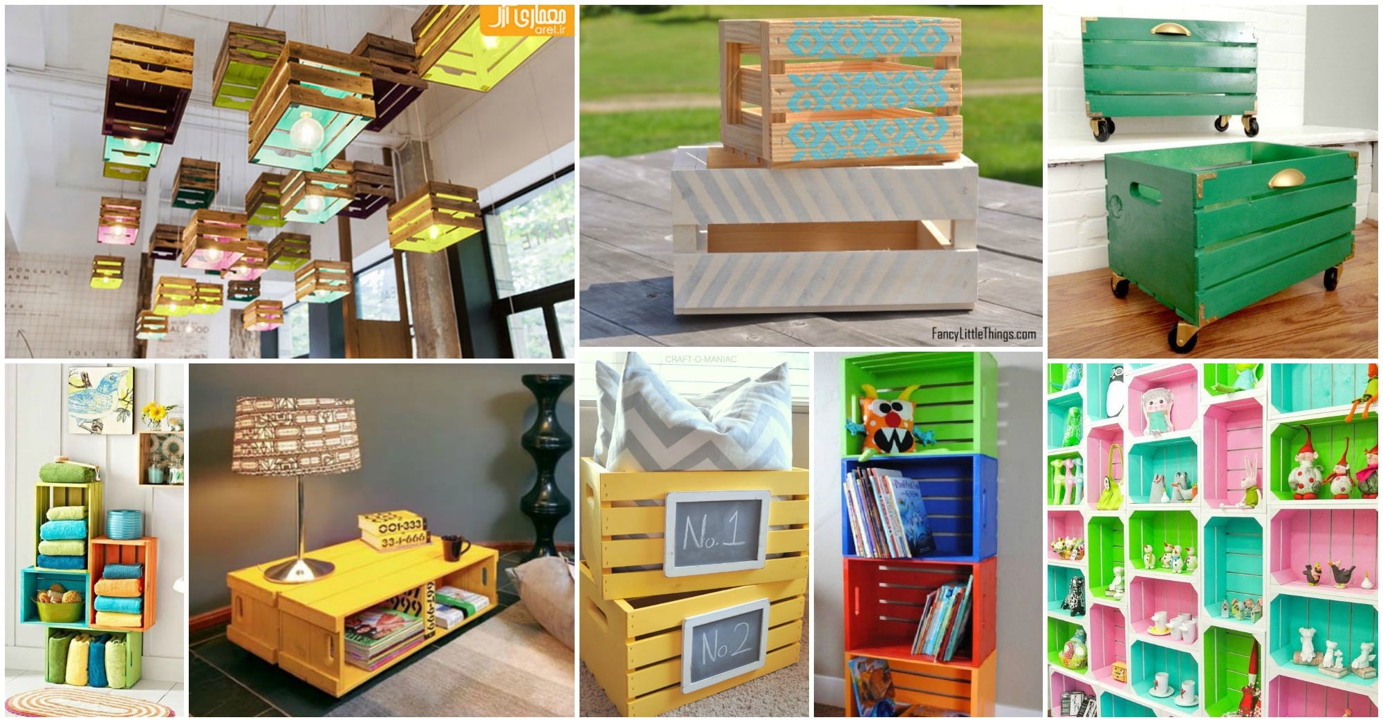 diy colored wooden crates