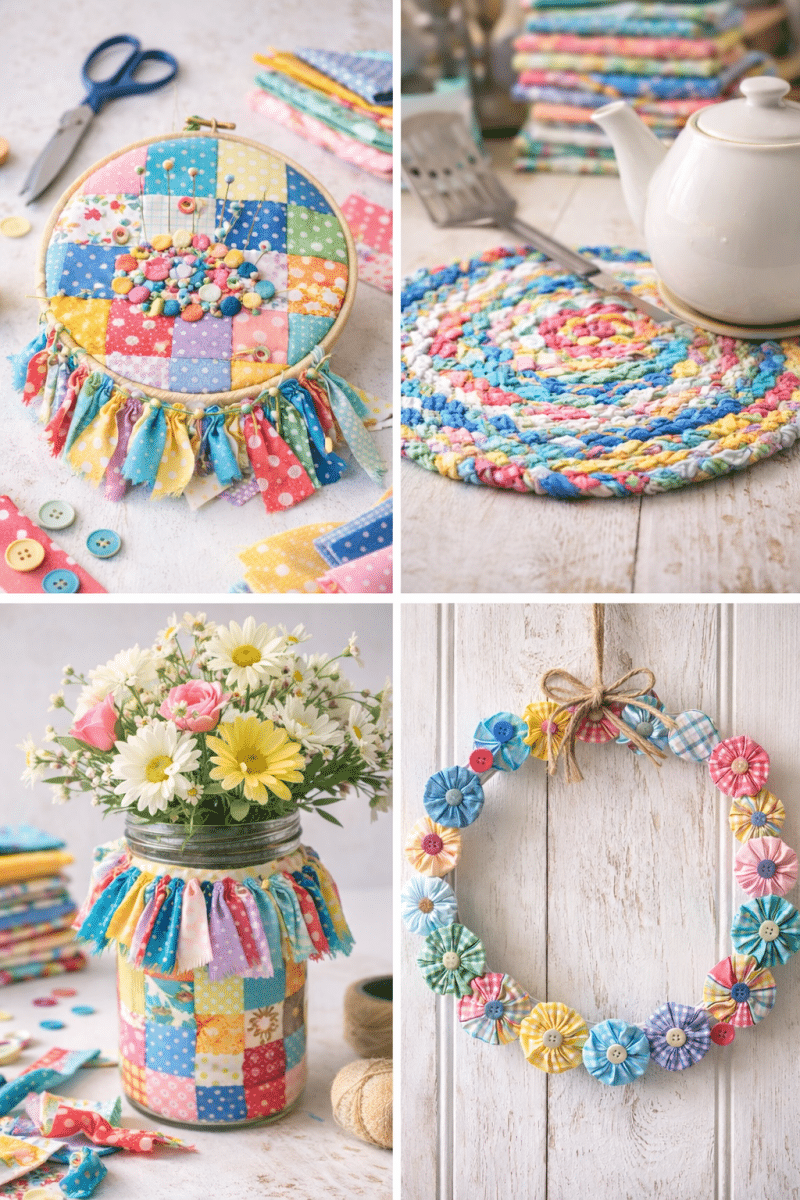 Creative DIY Decor Ideas with Fabric Scraps diy decor ideas with fabric scraps 8