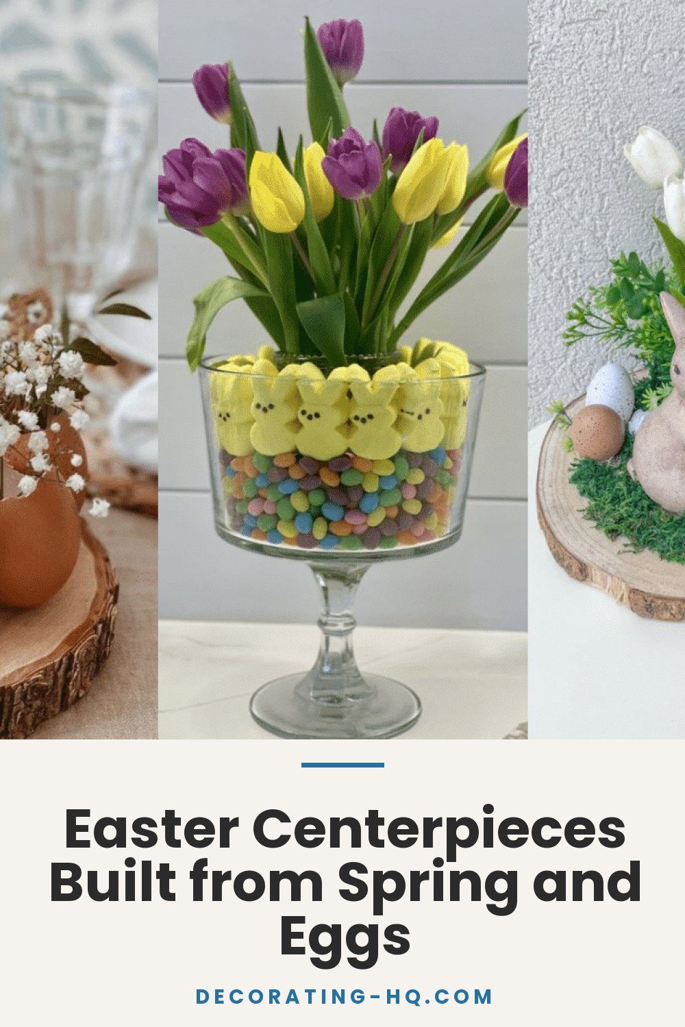 Easter Centerpieces Built from Spring and Eggs