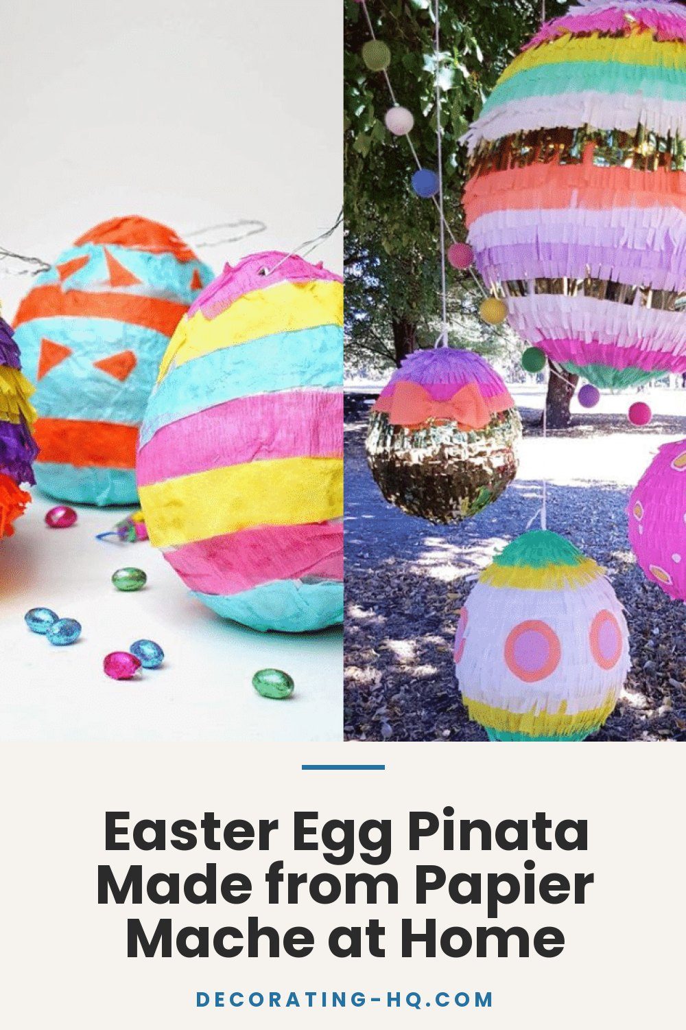 Easter Egg Pinata Made from Papier Mache at Home