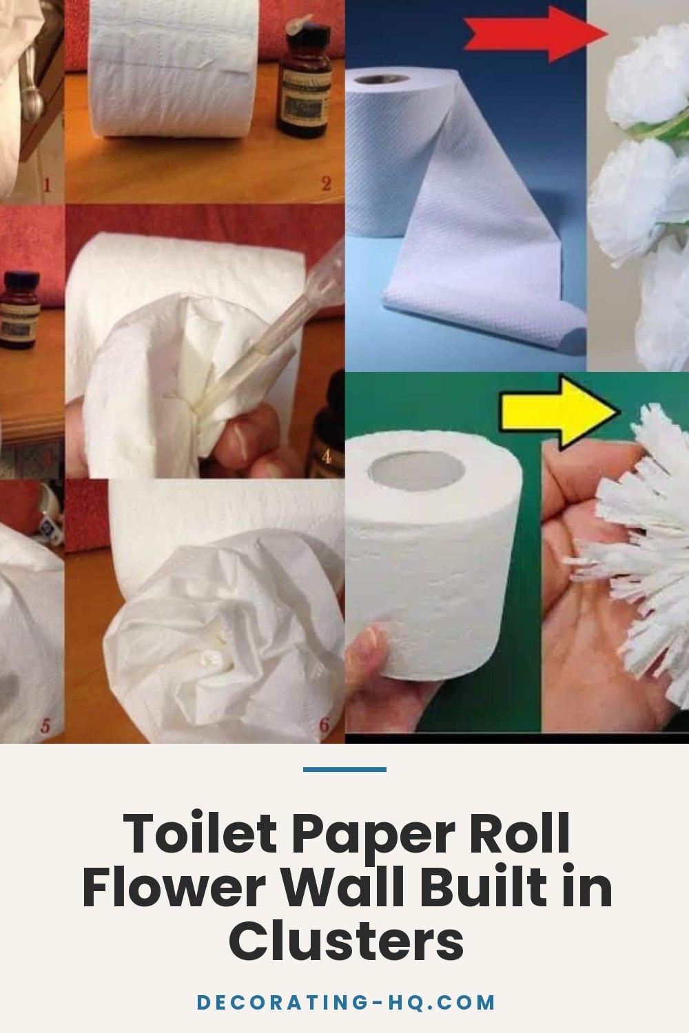 Toilet Paper Roll Flower Wall Built in Clusters