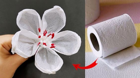 diy flowers made with toilet paper 3