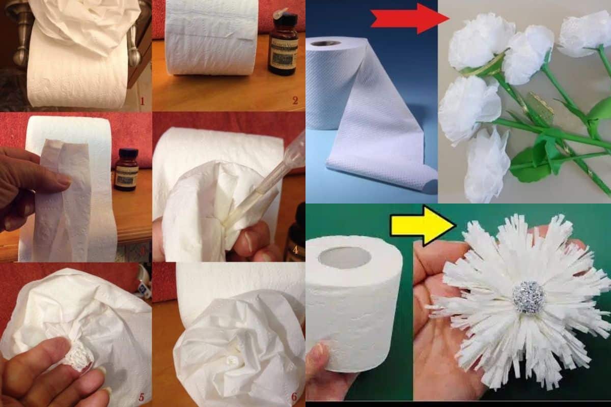 diy flowers made with toilet paper 7