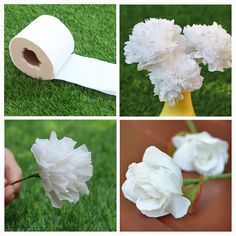 diy flowers made with toilet paper