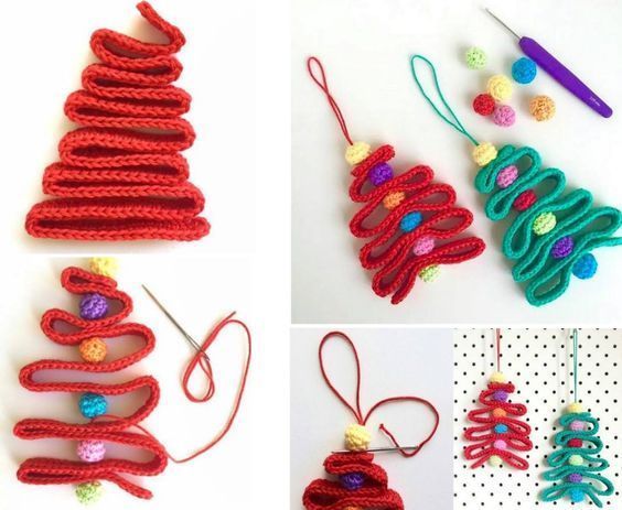 DIY French Knitting Ornaments for Christmas